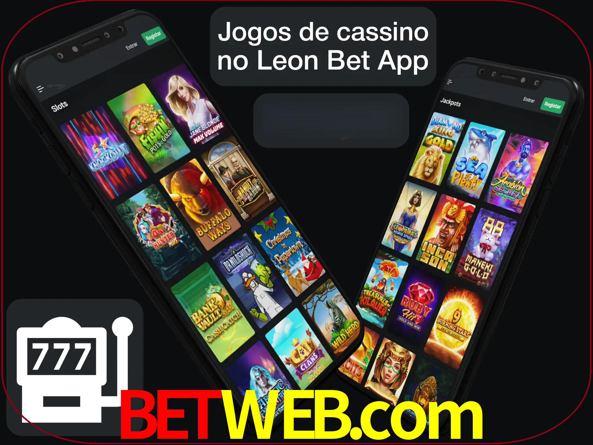 Escolha quais jogos de cassino jogar no app.